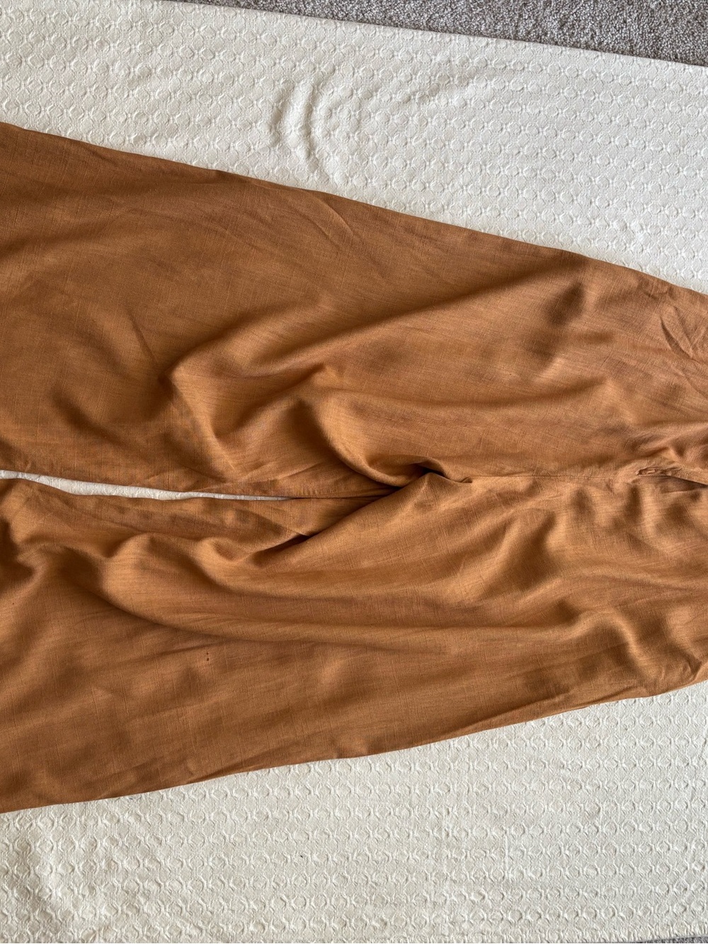 Back-Tie Wide-Leg Jumpsuit in Camel - Picture 6 of 16